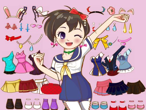 Anime Dress Up Mania - browser game screenshot