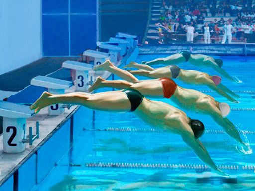 Swimming Pool Race - browser game screenshot