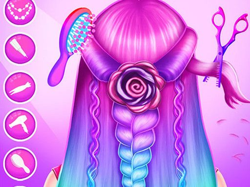 Braid Hair Salon Girls - browser game screenshot