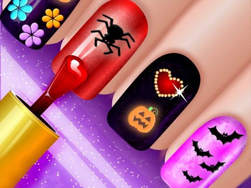 Glow Halloween Nails - browser game screenshot