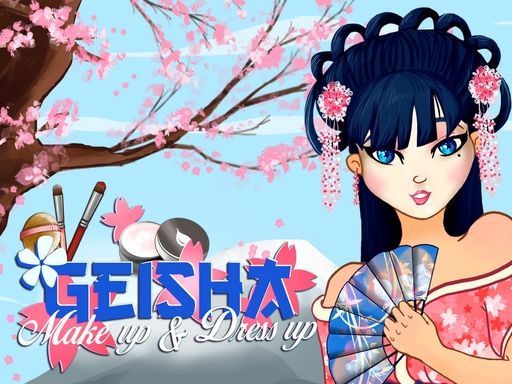 Geisha make up and dress up - browser game screenshot