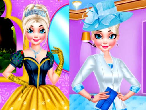 MAKEOVER ROYAL QUEEN VS MODERN QUEEN DRESSUP - browser game screenshot