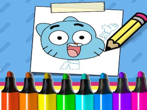 The Amazing World of Gumball: How to Draw Gumball - browser game screenshot