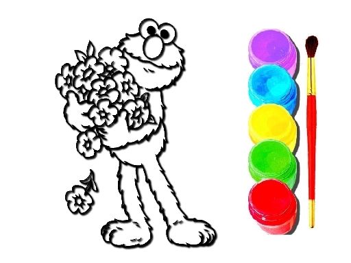Elmo Coloring Book - browser game screenshot