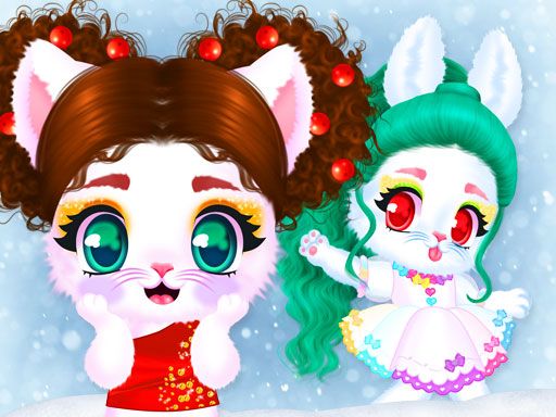 Cat and Rabbit Holiday - browser game screenshot