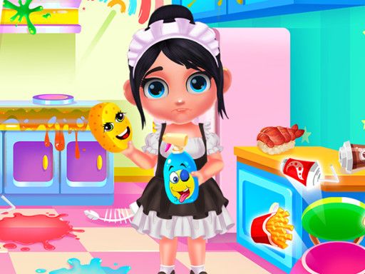 Candy House Cleaning - browser game screenshot