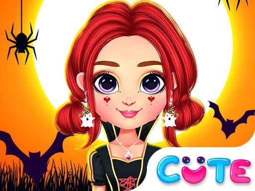 Rainbow Girls Halloween Salon - browser game screenshot