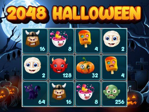 2048 Halloween - browser game screenshot