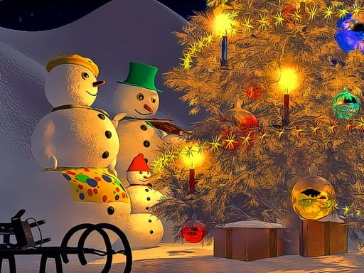 Snowman Family Time - browser game screenshot