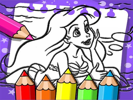 Ariel The Mermaid Coloring Book - browser game screenshot