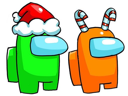 Among Us Christmas Coloring - browser game screenshot