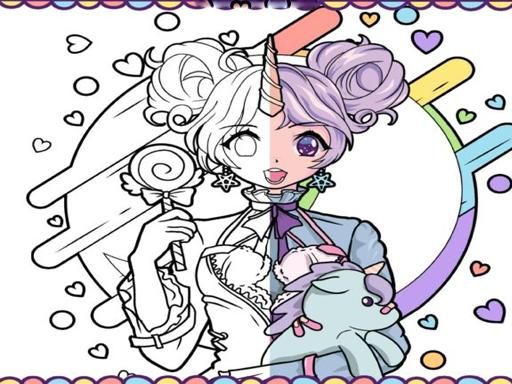 Anime Girls Coloring Book: Pop Manga Coloring - browser game screenshot