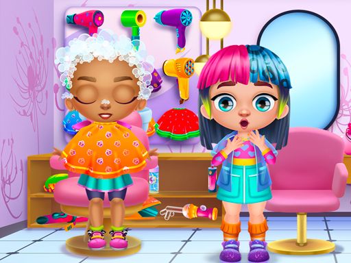 Beauty Salon Girl Hairstyles - browser game screenshot