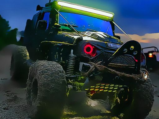 Offroad Jeep Driving Puzzle - browser game screenshot