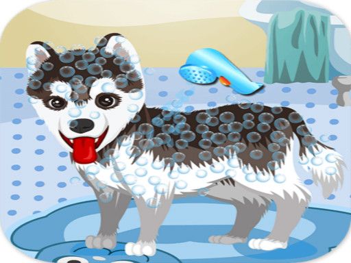 My Cute Dog Bathing - browser game screenshot