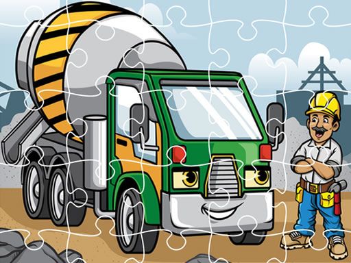 Construction Trucks Jigsaw - browser game screenshot