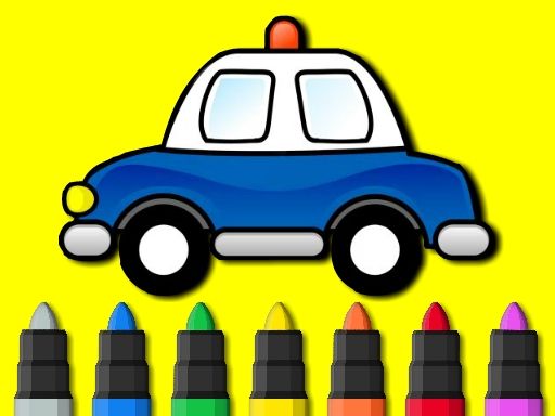 Easy to Paint Police Car - browser game screenshot
