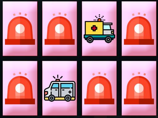 Ambulance Trucks Memory - browser game screenshot