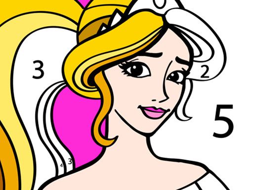 Princess Coloring By Number - browser game screenshot