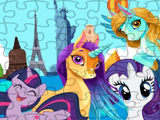 Unicorns Travel The World Puzzle - browser game screenshot