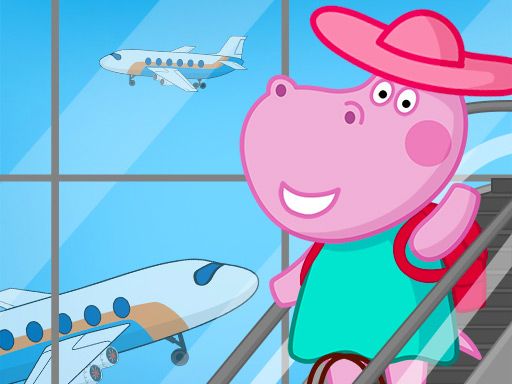 Hippo Family Airport Adventure - browser game screenshot
