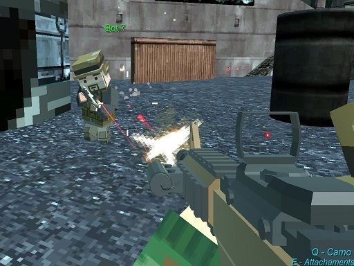Pixel GunGame Arena Prison blocky combat - browser game screenshot