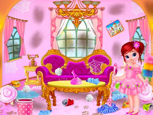 Princess House Cleanup - browser game screenshot
