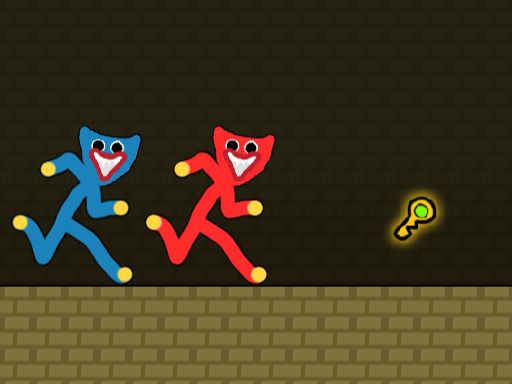 Red and Blue Stickman Huggy - browser game screenshot