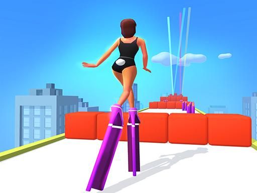 high tower heels rush run 3d-fat pusher high heel - browser game screenshot