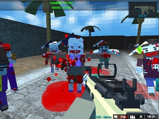 Pixel blocky Combat The SandStorm - browser game screenshot