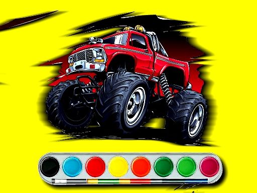 Monster Jeep Coloring - browser game screenshot