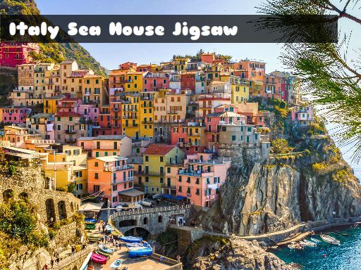 Italy Sea House Jigsaw - browser game screenshot