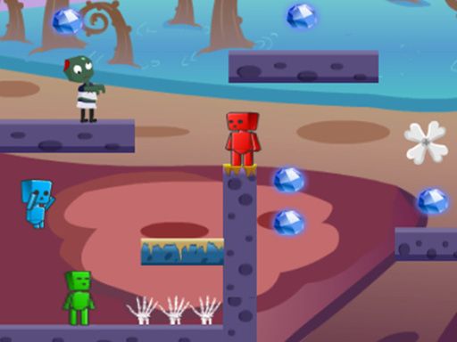 Fireboy Watergirl In Zombies World - browser game screenshot