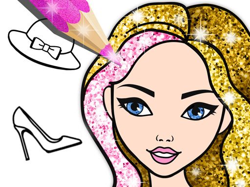 Fashion Coloring Book Glitter - browser game screenshot