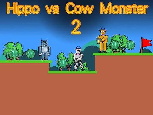 Hippo vs Cow Monster 2 - browser game screenshot