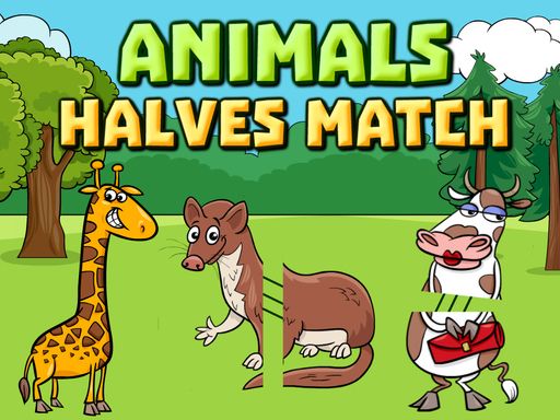 Animals Halves Match - browser game screenshot