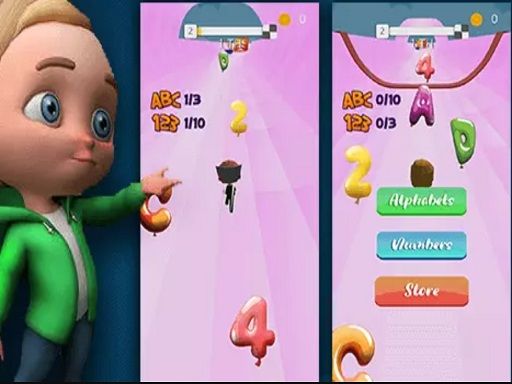 Turbo Race Alphabets - browser game screenshot