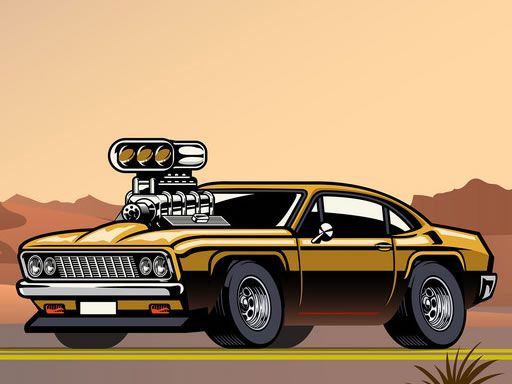 Crazy Big American Cars Memory - browser game screenshot