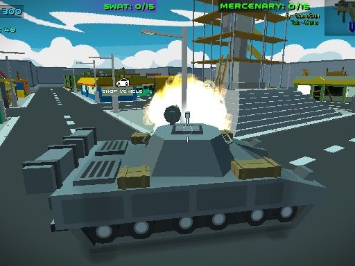 Blocky wars vehicle shooting multiplayer - browser game screenshot