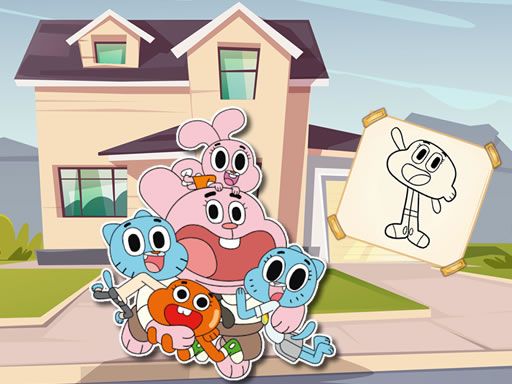 World Of Gumball Coloring Game - browser game screenshot