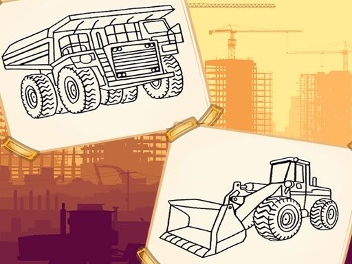 Construction Trucks Coloring - browser game screenshot