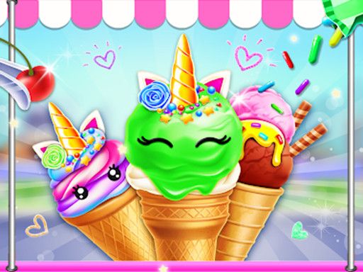 Unicorn Ice Cream Corn Maker - browser game screenshot