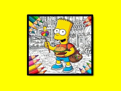 BTS Simpsons Coloring Book - browser game screenshot