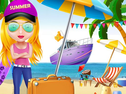 Girl Summer Vacation Beach Dress up - browser game screenshot