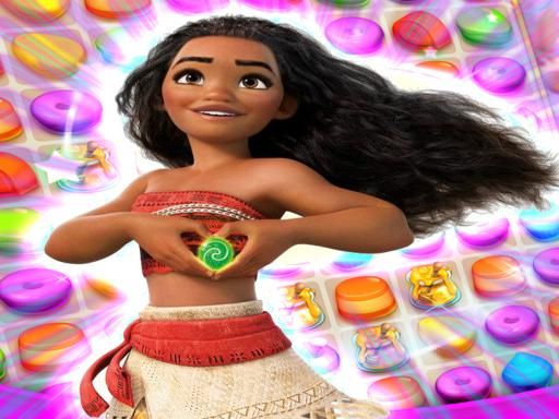 Moana Match 3 Puzzle - browser game screenshot