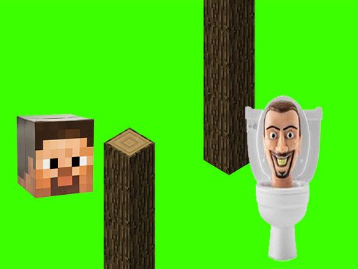 Spinning Skibidi Toilet Flappy Minecraft - browser game screenshot