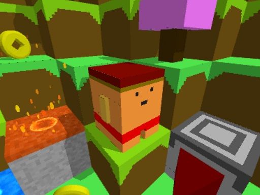 Blocky Rush Downhill - browser game screenshot