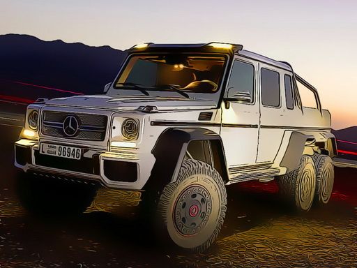 German 4x4 Vehicles Jigsaw - browser game screenshot