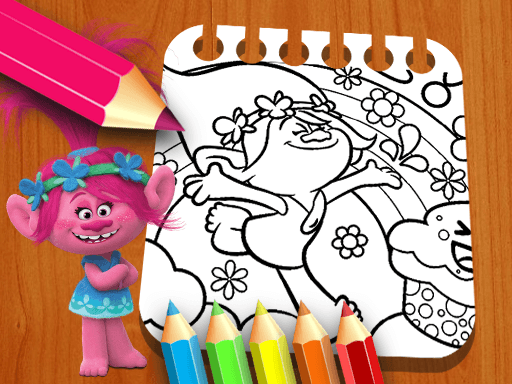 Les Trolls Coloring Book - browser game screenshot