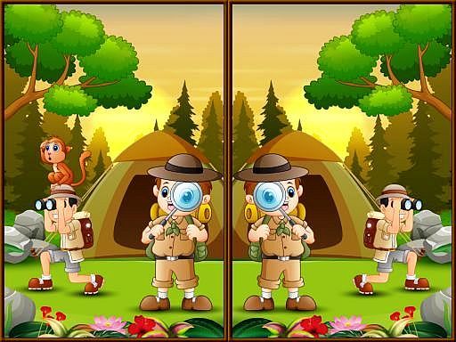 Spot 5 Differences Camping - browser game screenshot